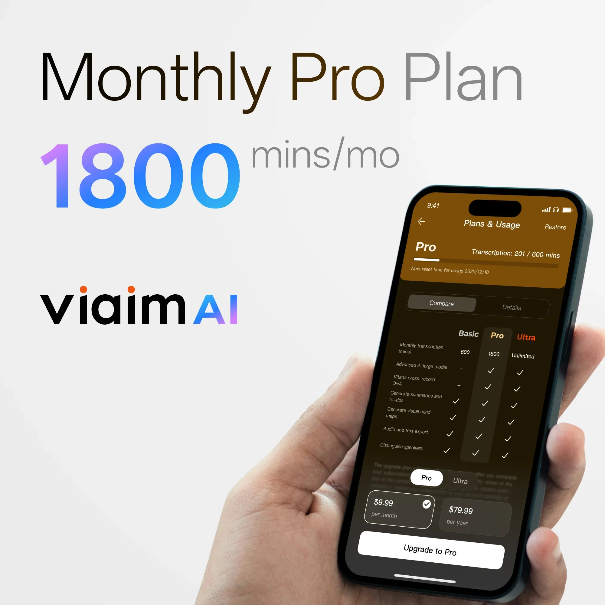 viaim AI - Monthly Pro Plan