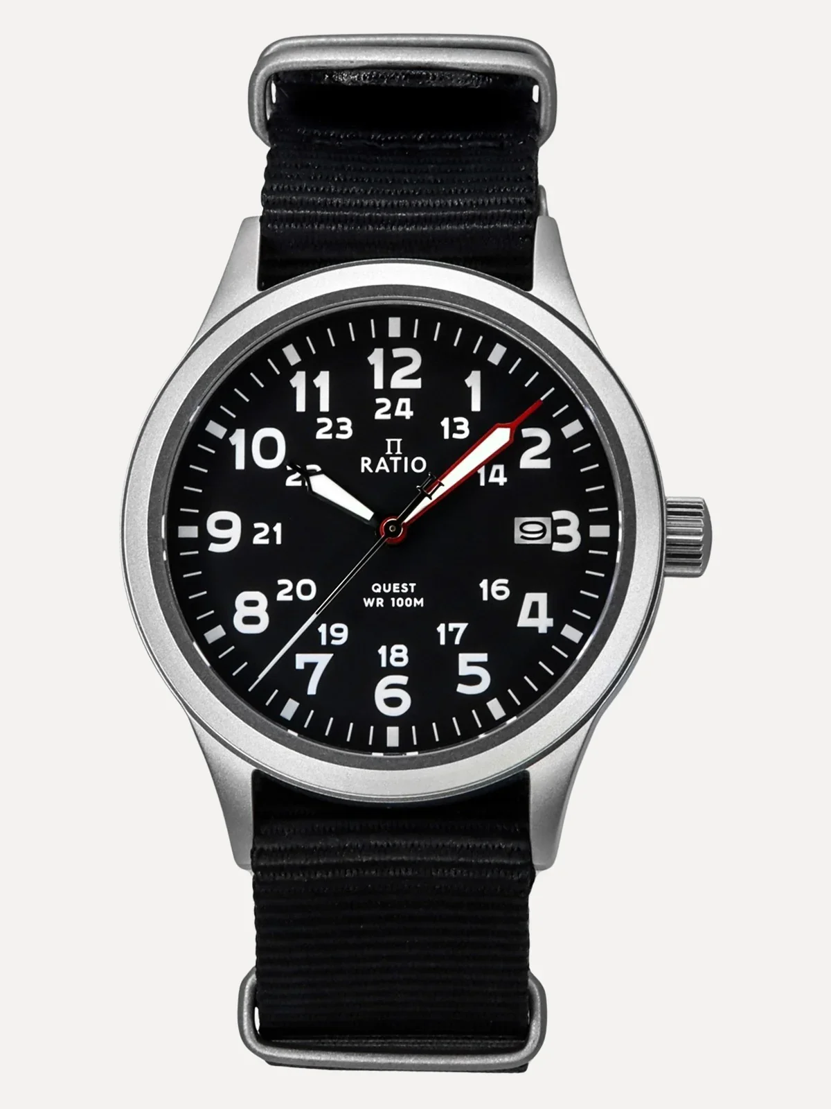 Ratio Quest RTQ017 Black Dial Quartz 100M Men's Field Watch