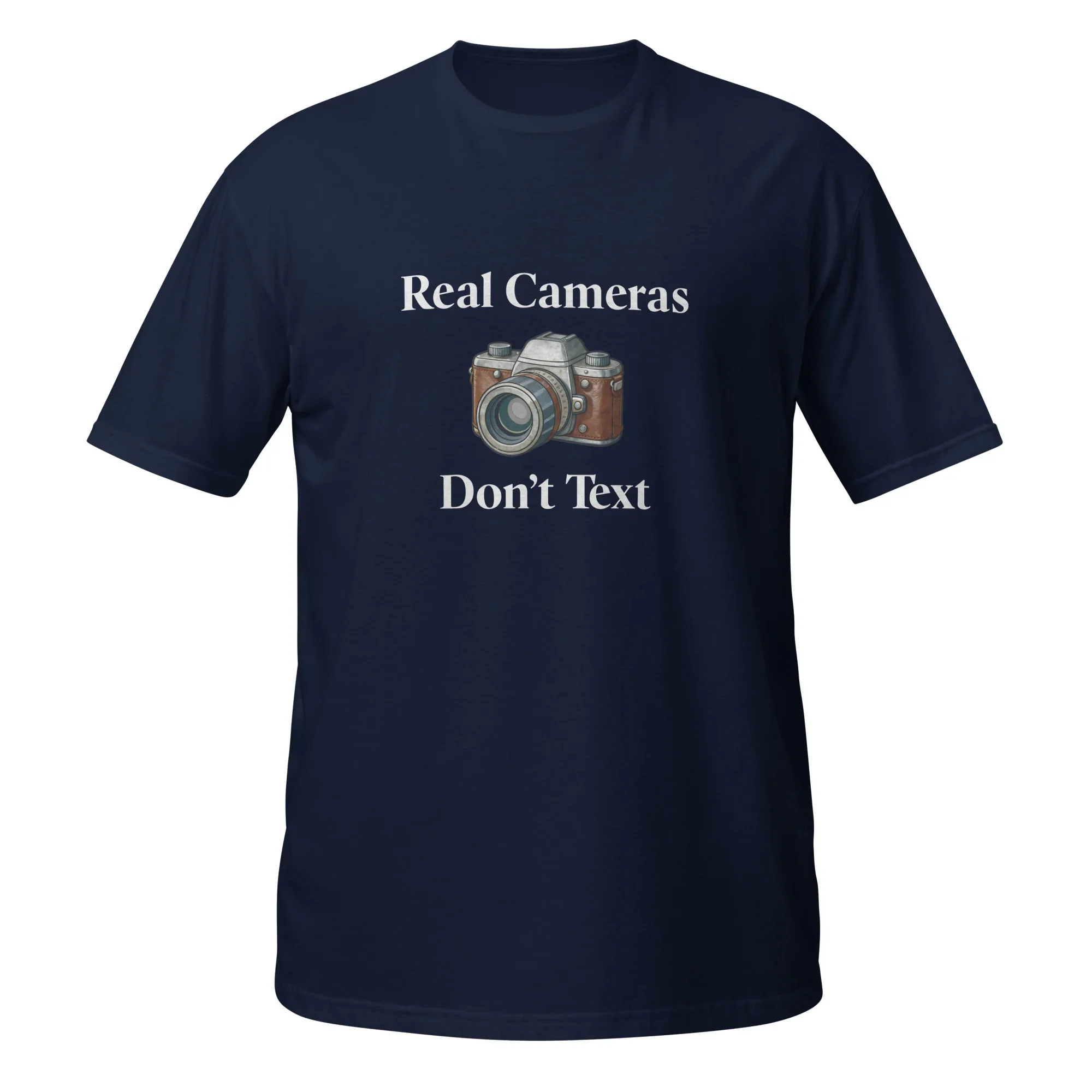 Real Cameras Don't Text men's t-shirt