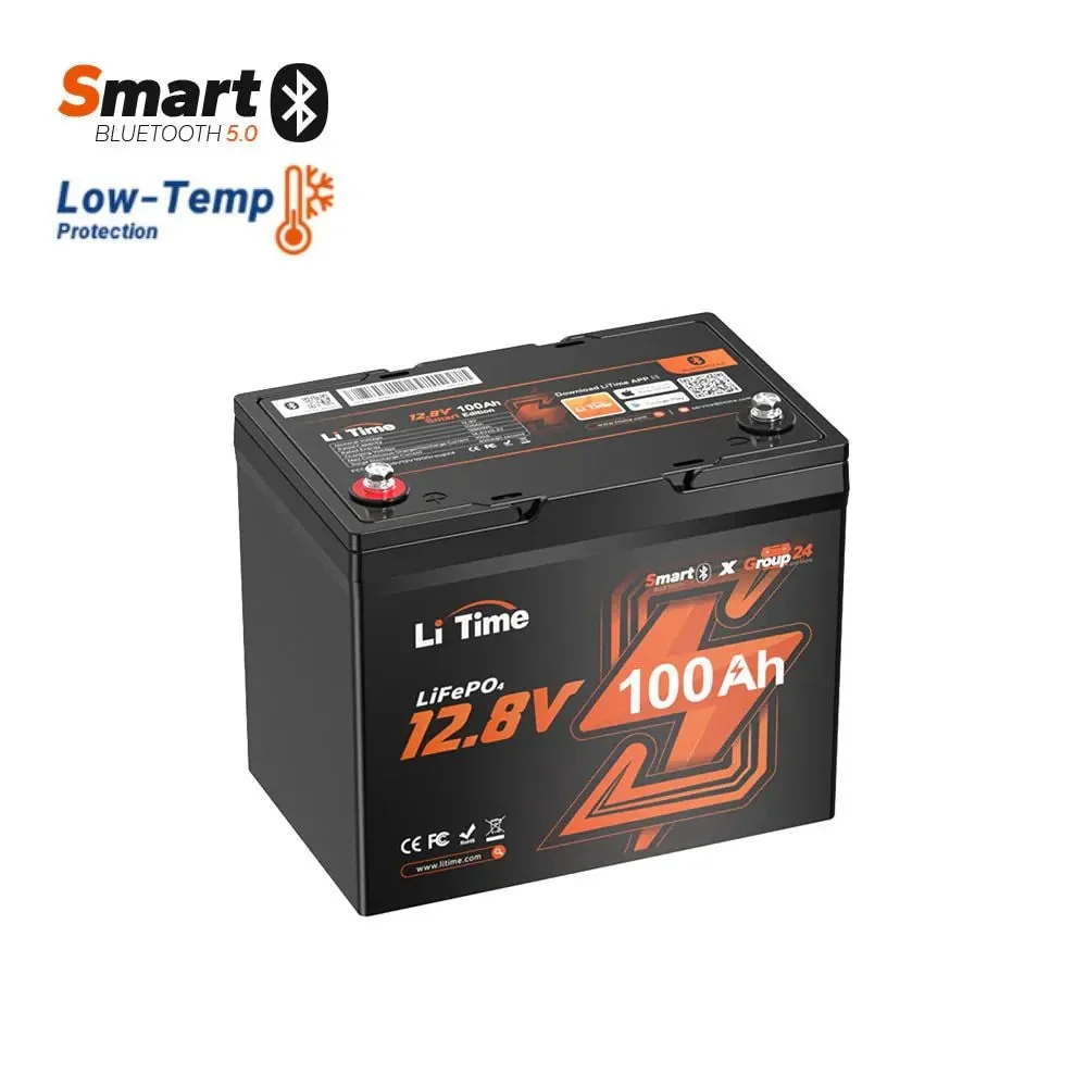 12V 100Ah Group24 Wohnmobil Bluetooth Deep Cycle Lithium Batterie für MiniCamper