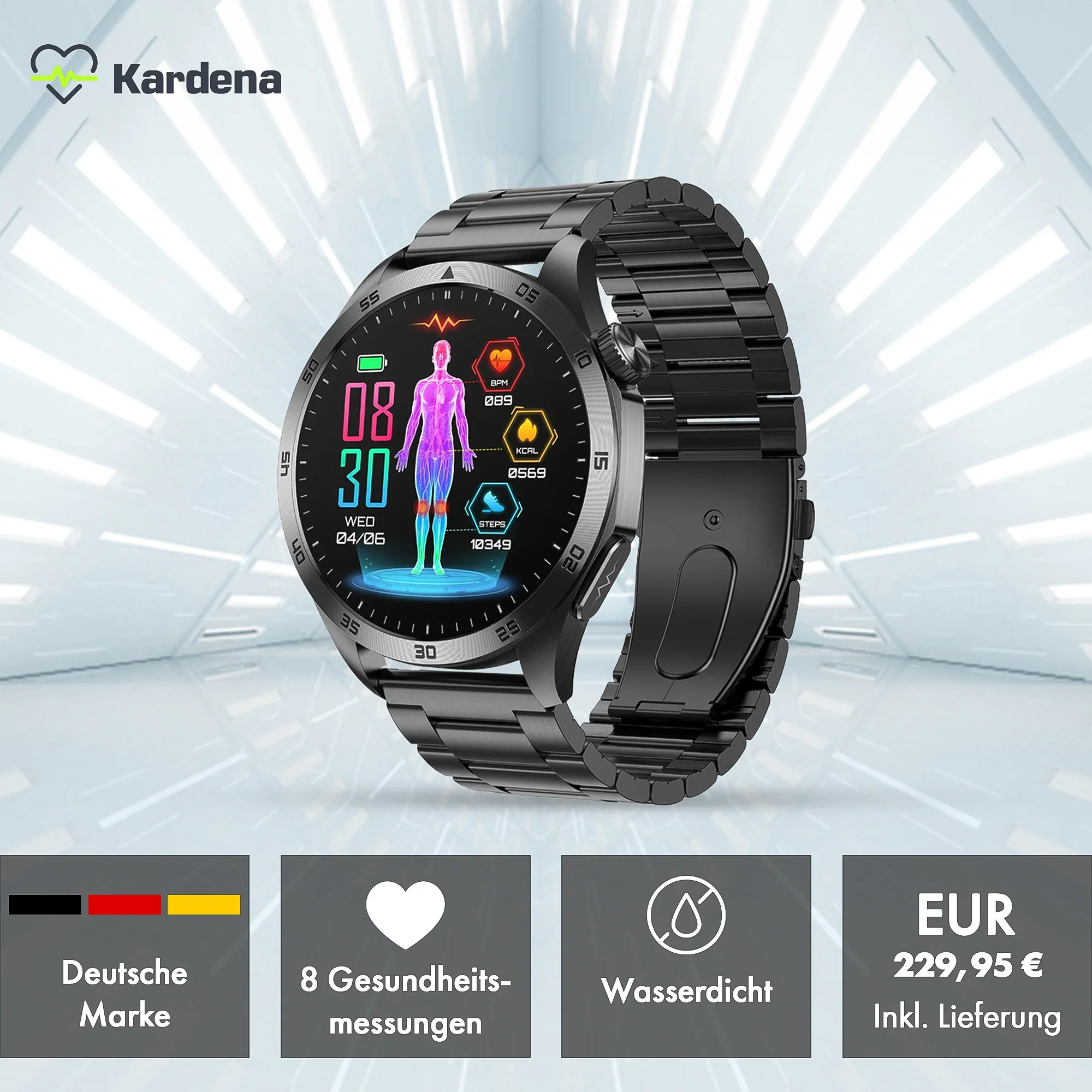 Kardena® CARE Pro 4 Plus - Intelligente Vitalmessungen mit Notfallschutz