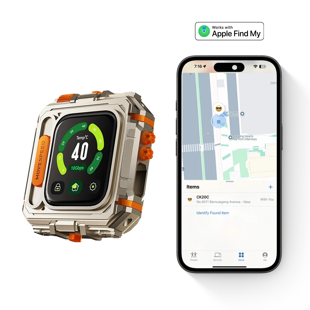 MOVESPEED GD10 1TB/2TB 1050MB/s Touch Screen Unlock With Apple Find My Portable SSD