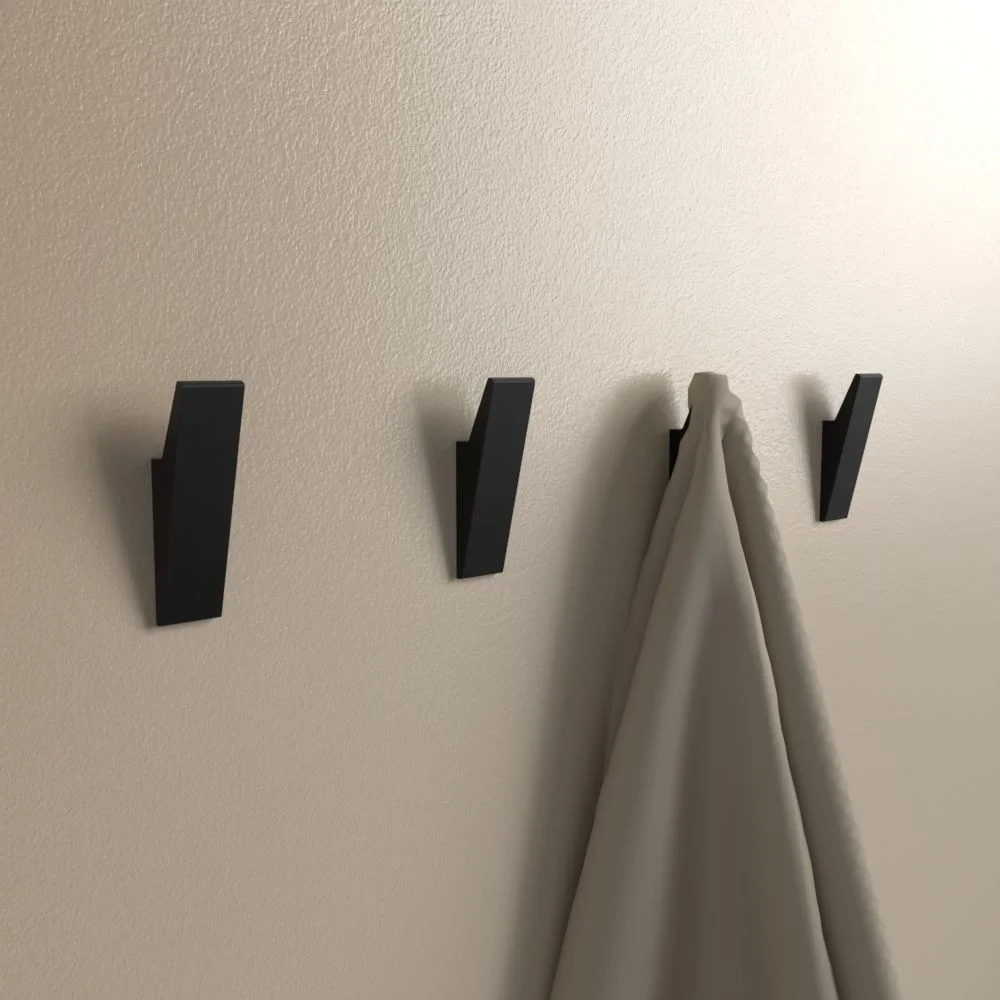 Klebehaken Schwarz (4 Stück)