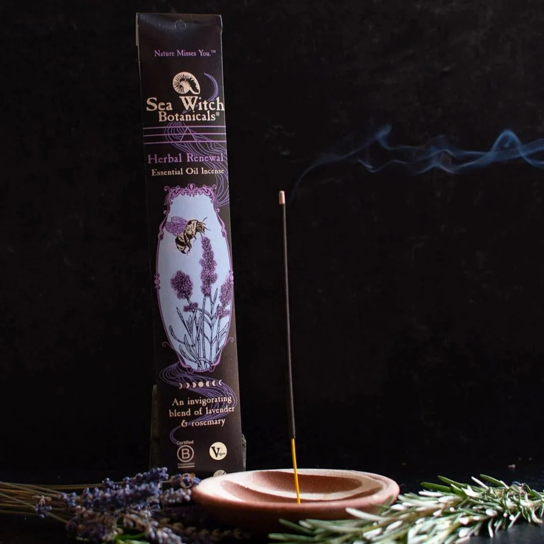 Herbal Renewal Incense: with All-Natural Lavender & Rosemary Essential Oil