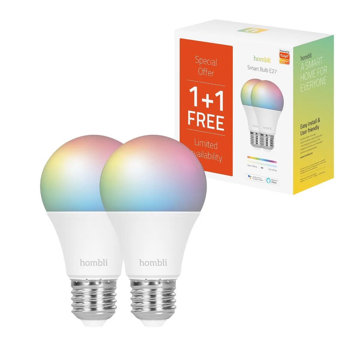 Hombli Smart Bulbs E27 (1+1 Promo Pack)