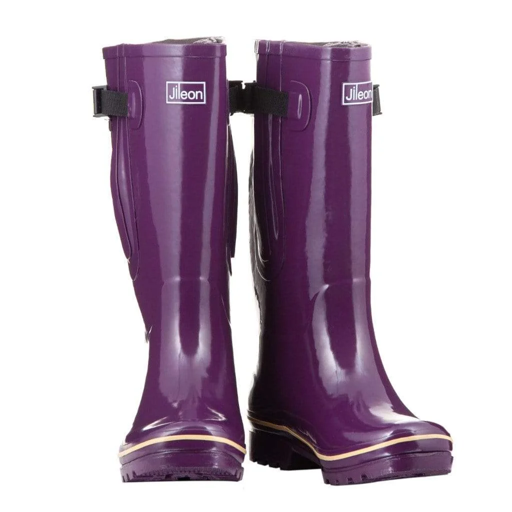 Extra Wide Calf Purple Wellies -Fit 40-57cm Calf- Wide in Foot & Ankle