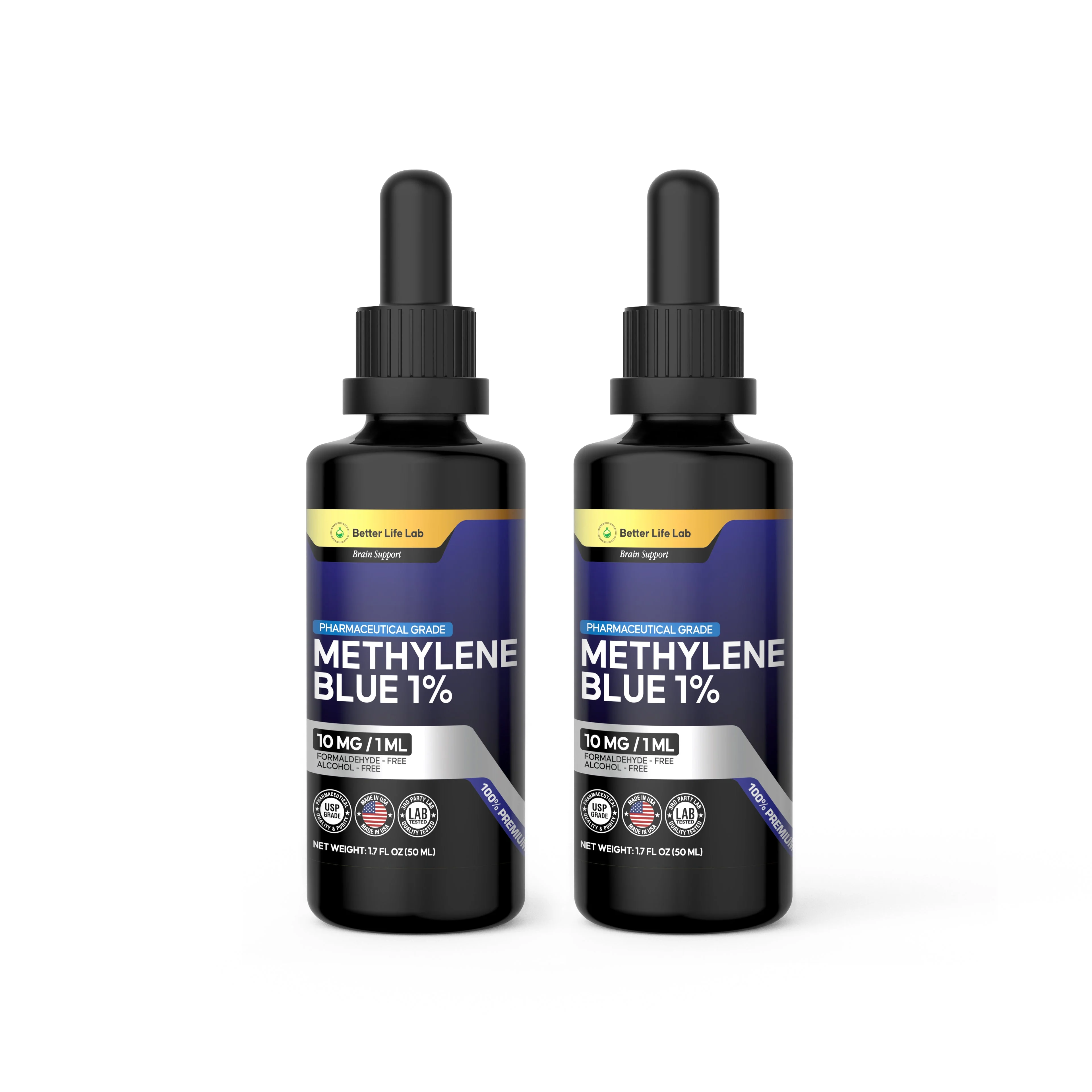 Methylene Blue (USP Grade) Pharma Grade Supplements (2 Pack)