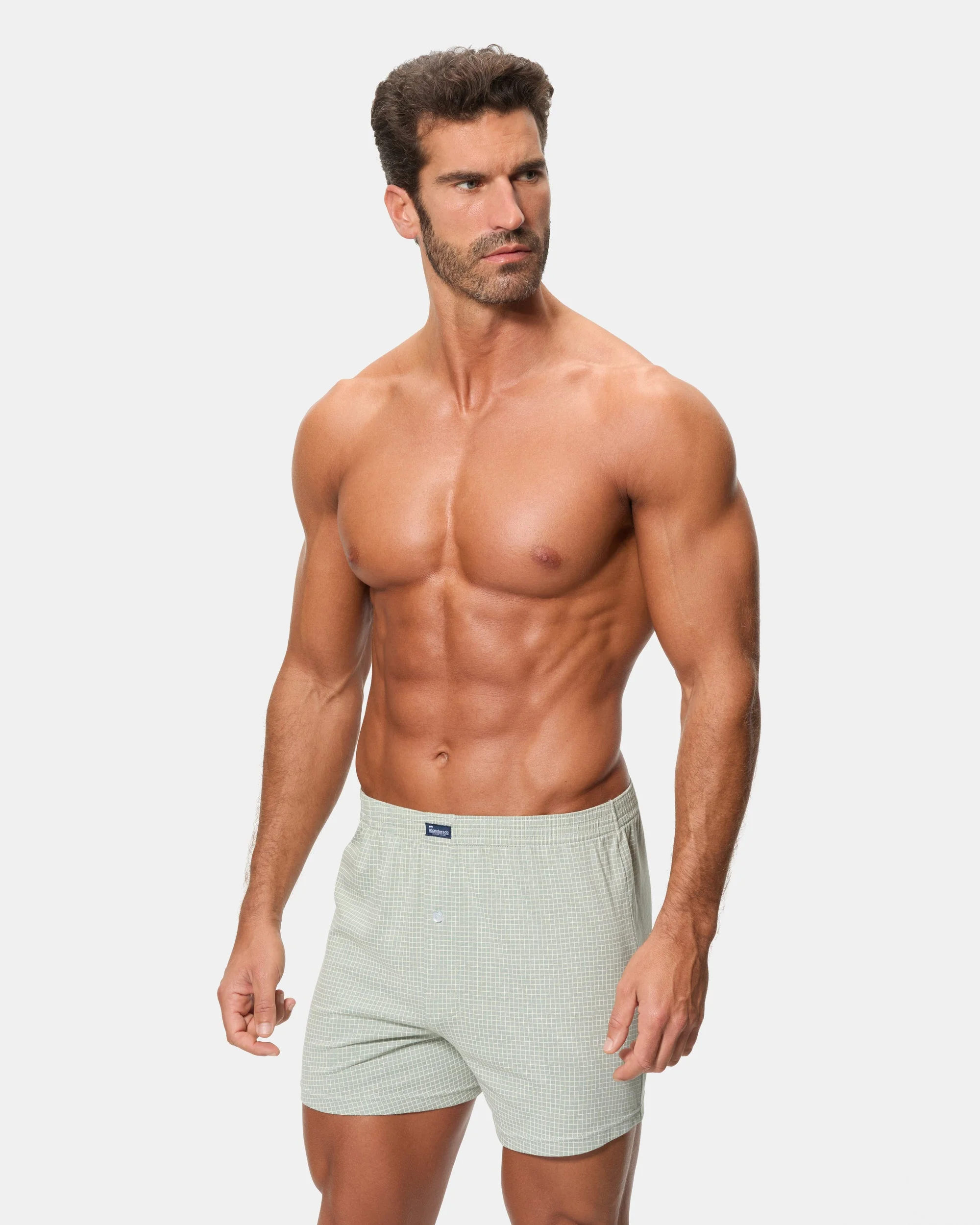 Pack 2 Bóxers Abiertos Algodón 100% Estampados cuadros verdes hombre