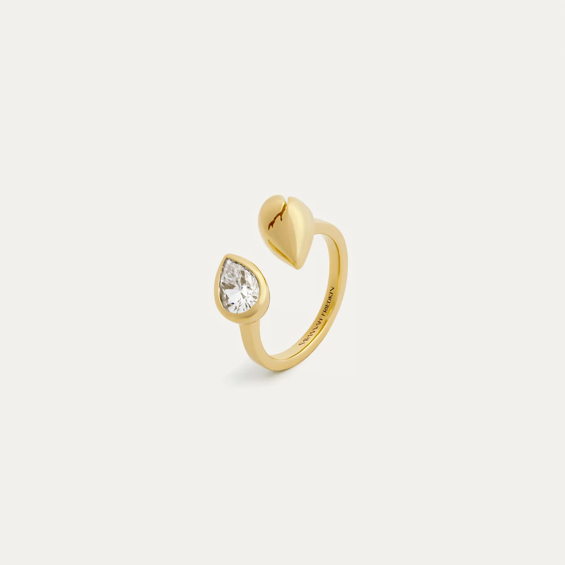 Broken Pear Ring with Diamond