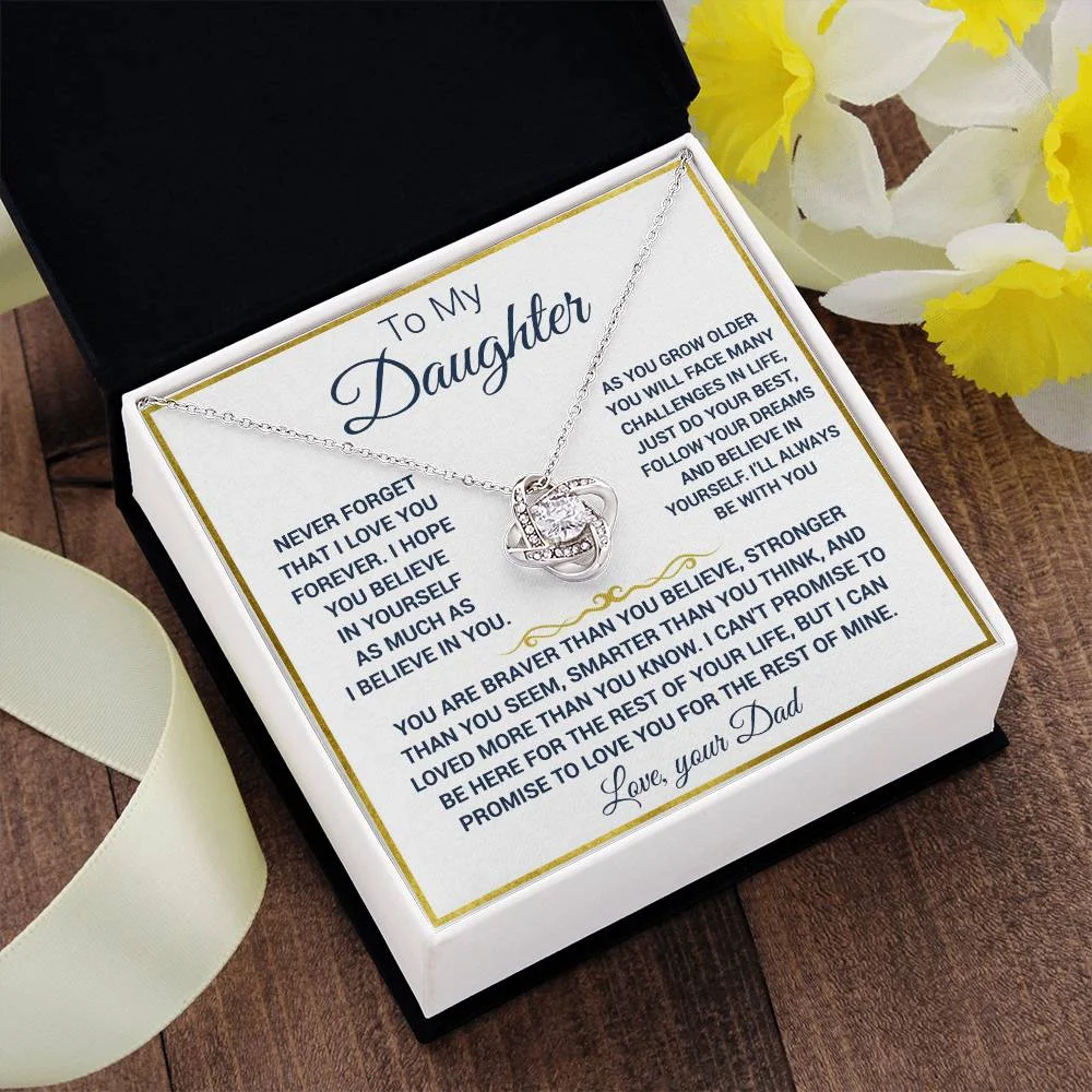 To my Daughter Love Knot Necklace