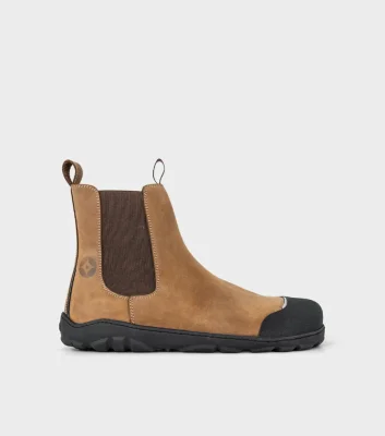 Sneaky Ninjas 2.0 | Barefoot Safety Chelsea Boots | Pampa Desert Brown Nubuck XW