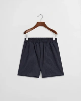 Grado Seersucker Shorts - Navy/Cream Pinstripe