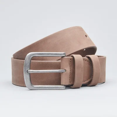 Casual Leather Belt - Brown