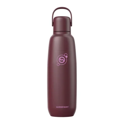 0.9L Sodastream fizz & go™ roestvrijstalen bruiswaterfles granaatappel