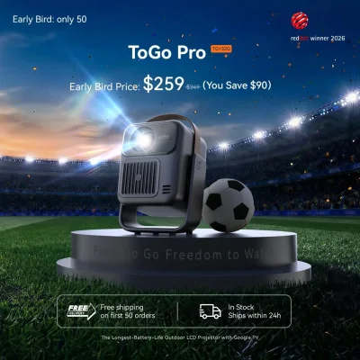 Wanbo ToGo Pro – AD Exclusive: $259 | Longest Battery Google TV Projector