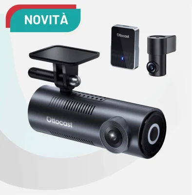 OttoSafe Cam 2 in 1 Dash Cam per Auto con CarPlay Wireless