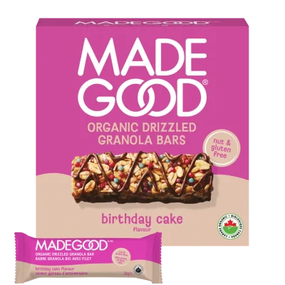 Birthday Cake Drizzled Granola Bars