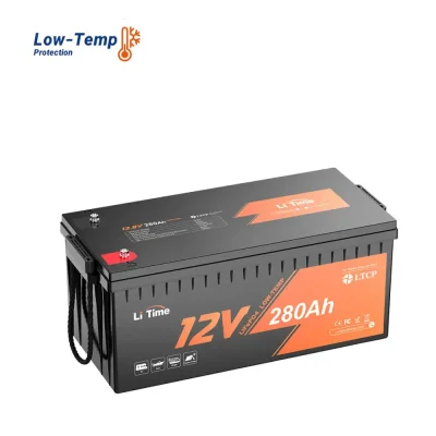 LiTime 12V 280Ah LiFePO4-Batterie mit 200A Dauerentladung, Low-Temp-Schutz und Deep-Cycle für Marine, Wohnmobile und Solar