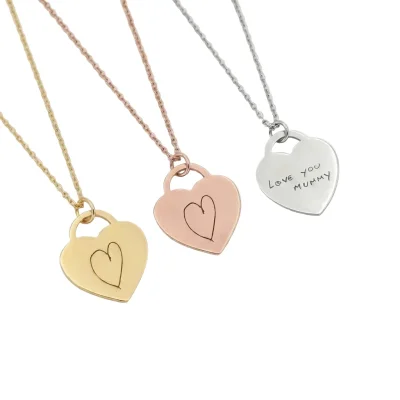 Handwriting Necklace Small Heart