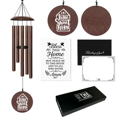 Home Blessing Serenity Wind Chime - Antique Bronze Flower For Special Occasions or Reflections 48”