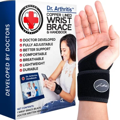 Copper Lined Bowling Wrist Brace + Exclusive Dr. Arthritis Handbook