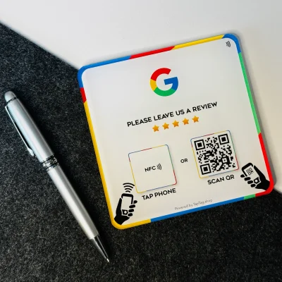 Tap Google Review Acrylic Plate (Sticky Backside)