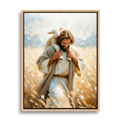 Jesus Carrying Little Lamb Home - Canvas
