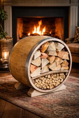 Oak Barrel Log Store