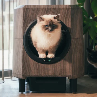 Slimme zelfreinigende kattenbak - Houtlook (preorder)