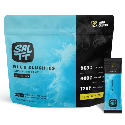 SALTT Electrolyte Drink Mix - Blue Slushies - 30 Pack + Caffeine