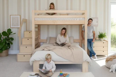 Family Classic T-shaped Bunk Bed PINE