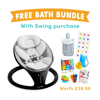 Baby Swing (Black) with FREE Bath Bundle