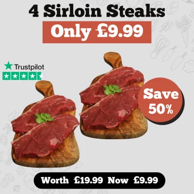 4 extra matured British sirloin steaks