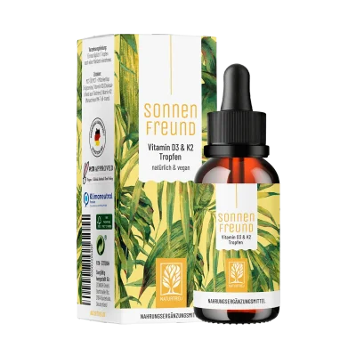 Sonnenfreund: Vitamin D3 & K2 Tropfen für Erwachsene (1.000 I.E.)
