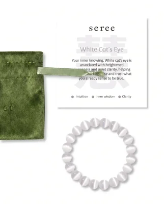 Manifest | Intuition White Cat's Eye Beaded Bracelet