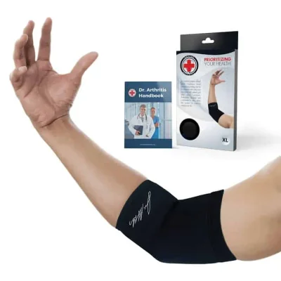 Copper Infused Elbow Compression Sleeve + Exclusive Dr. Arthritis Handbook