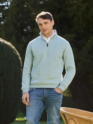Tuckenhay Limited Edition Unisex Quarter Zip - Duck Egg