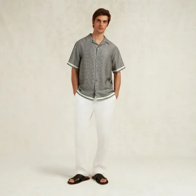 TESSERA PRINTED TENCEL™ SHIRT - SAGE