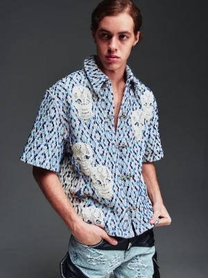 Ghost White Crochet Shirt
