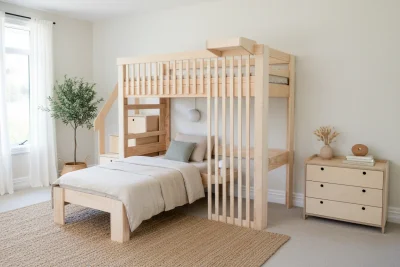 Scandinavia L-shaped Bunk Bed PINE