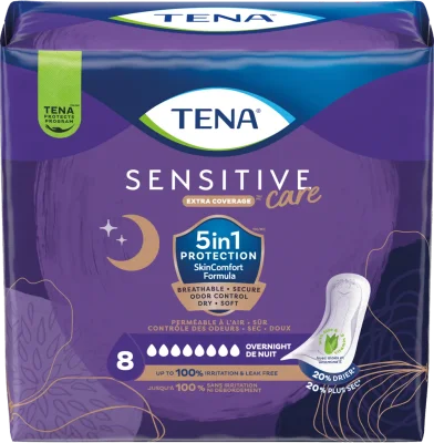 TENA Women's Sensitive Care Extra Coverage Overnight Pads