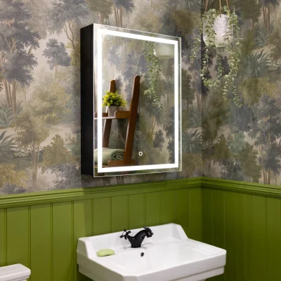 Nocturne Black LED Bathroom Mirror Cabinet