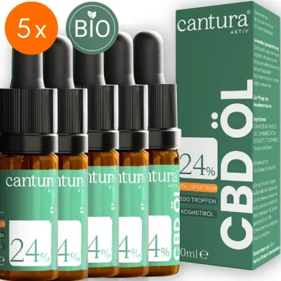 Cantura AKTIV 24 % CBD 10 ml BIO-Hanf-Öl 5er Pack