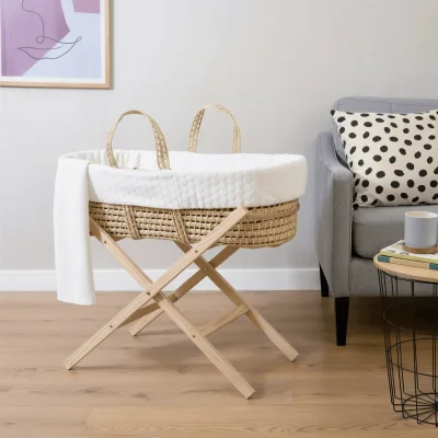 Special Buy - Marshmallow Palm Moses Basket with Stand Bundle