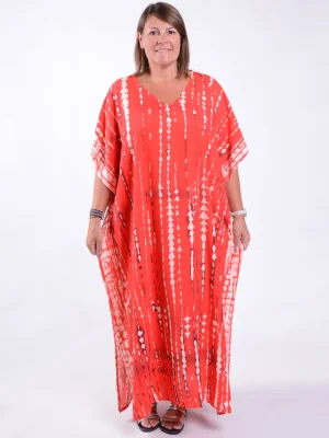 Coral Sunset Tie-Dye Kaftan - KAF49