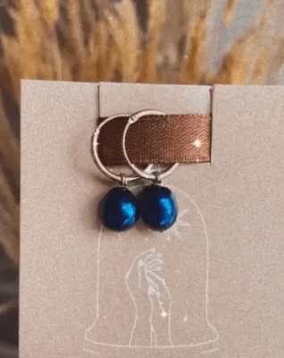 Tiffany Black Pearl Hoops
