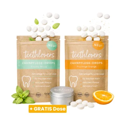 Zahnpflege‑Drops Doppelpack – Frische Minze & Fruchtige Orange