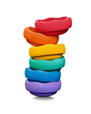 Stapelstein® Original Rainbow – 6-teiliges Set für kreatives Spiel & Bewegung