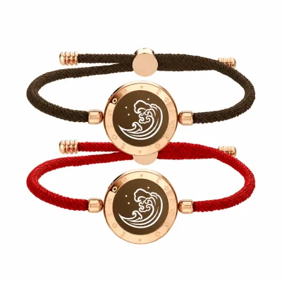 Mountain & Sea Touch Bracelets with Milan Rope (Black+Red)