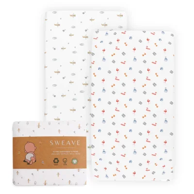 100% Organic Crib Fitted Sheets (3-Pack)